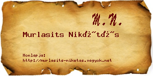 Murlasits Nikétás névjegykártya